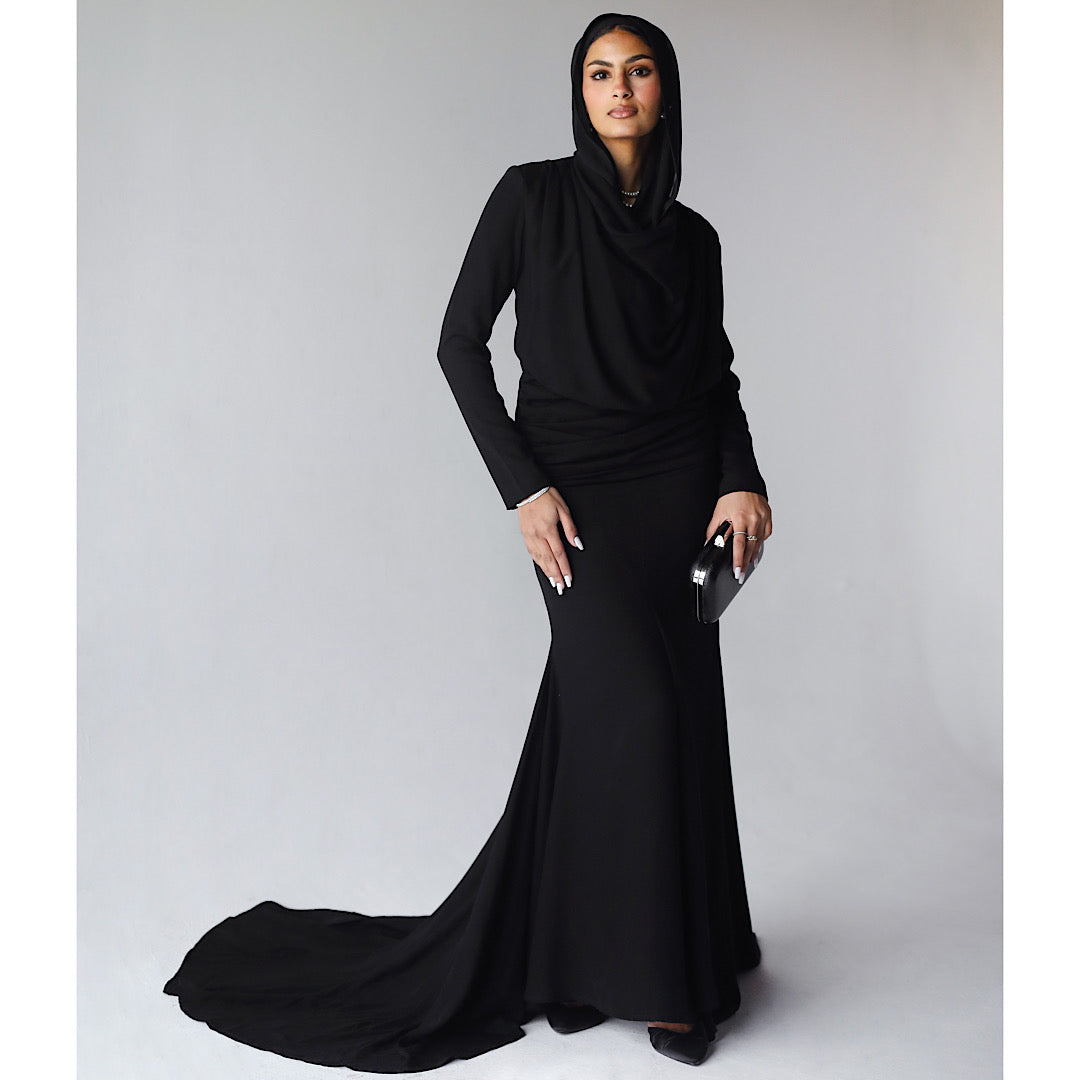 Cowl neckline long dress – The Gallery