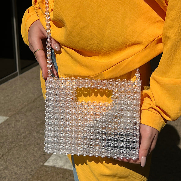 Transparent beaded bag