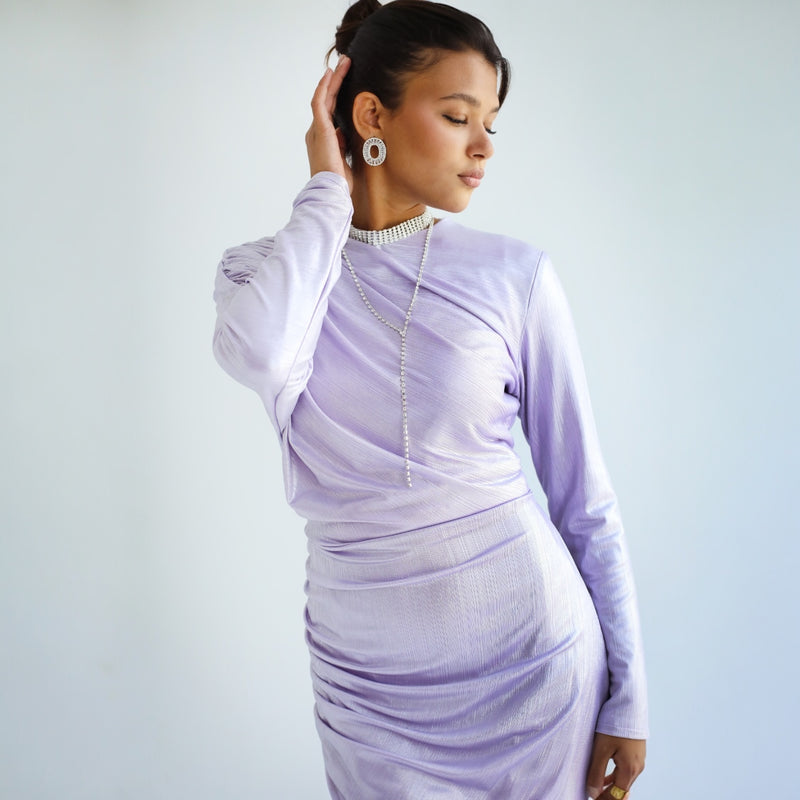 Light purple metallic dress