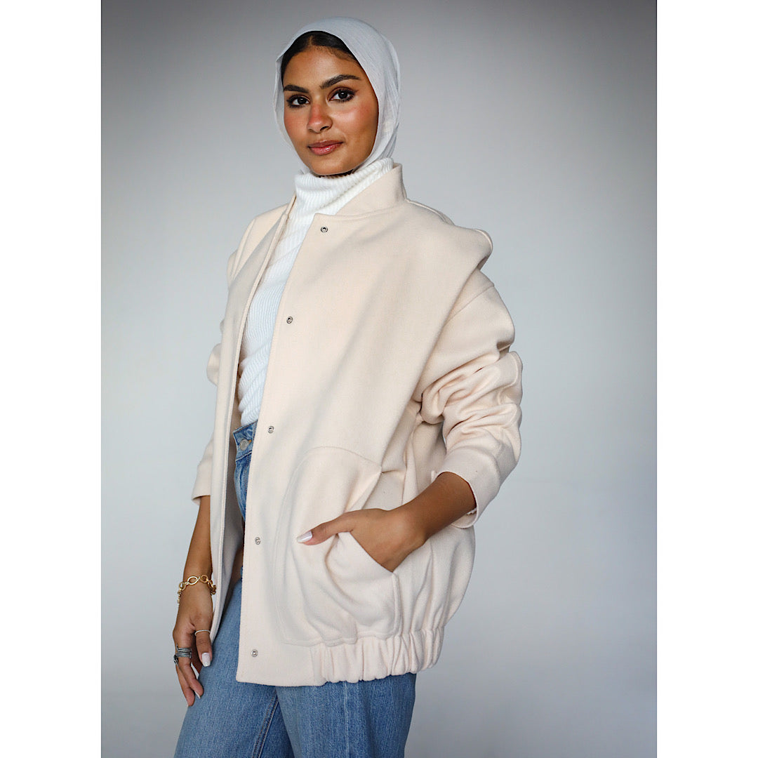 Light beige wool bomber jacket – The Gallery