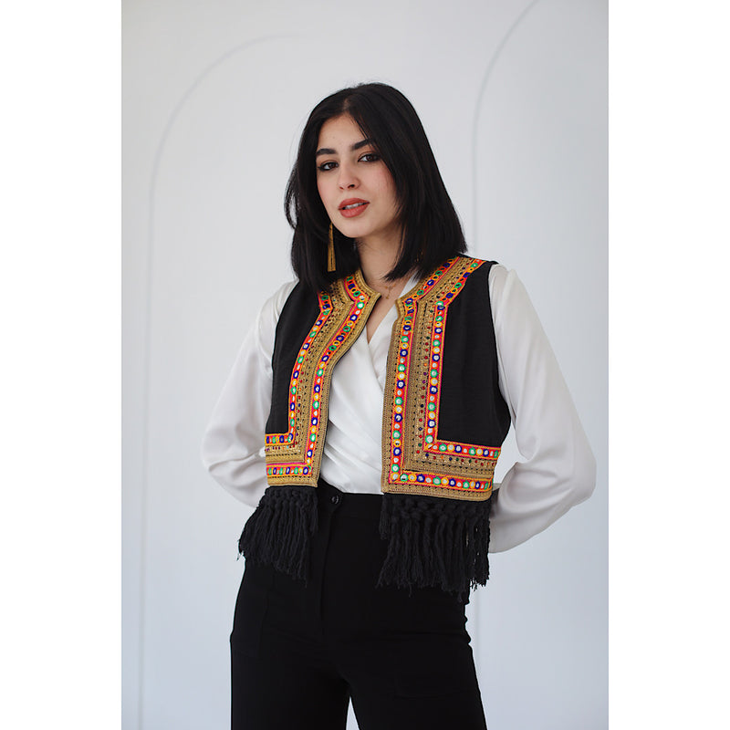 Indian embroidered short vest