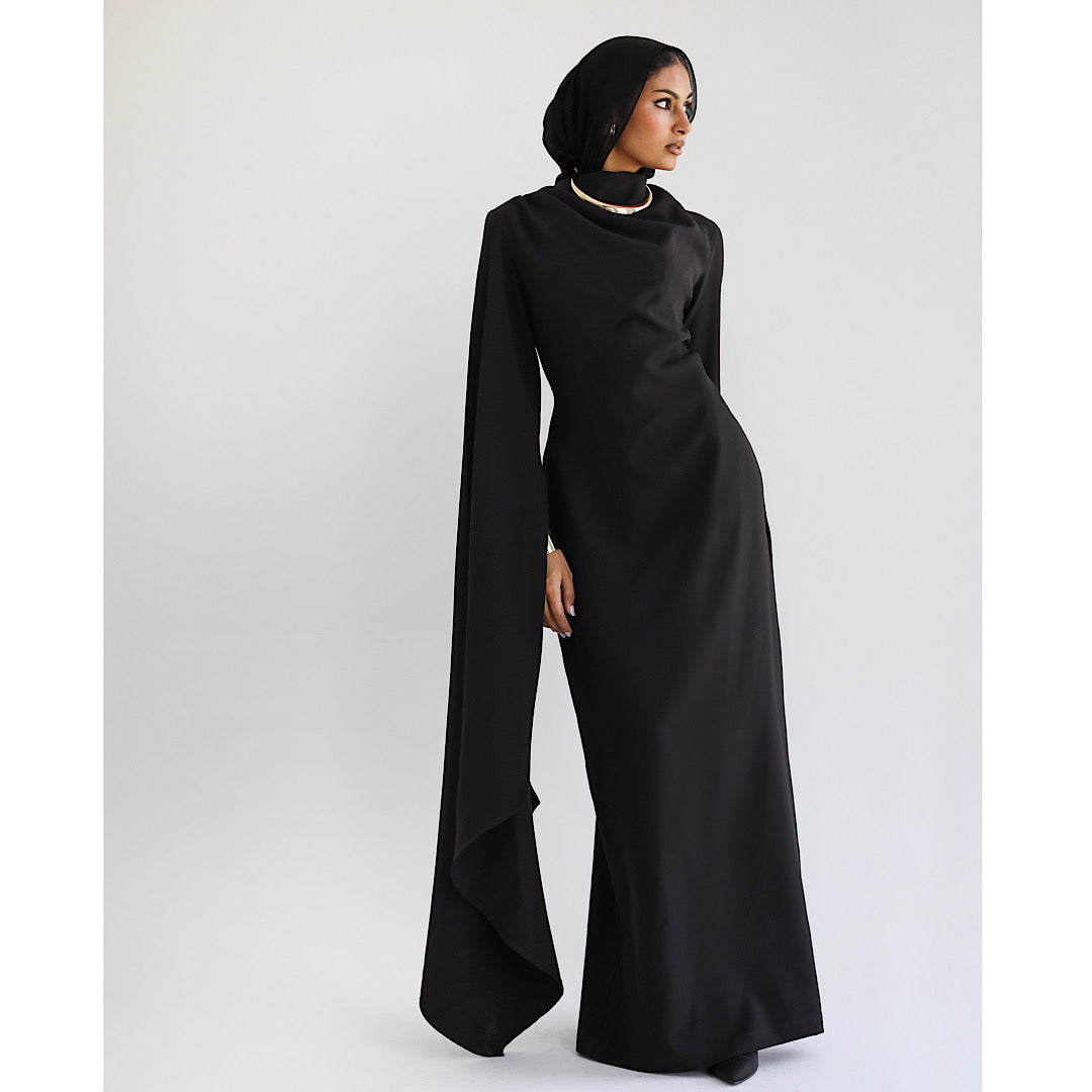 Black wide sleeve dress – The Gallery
