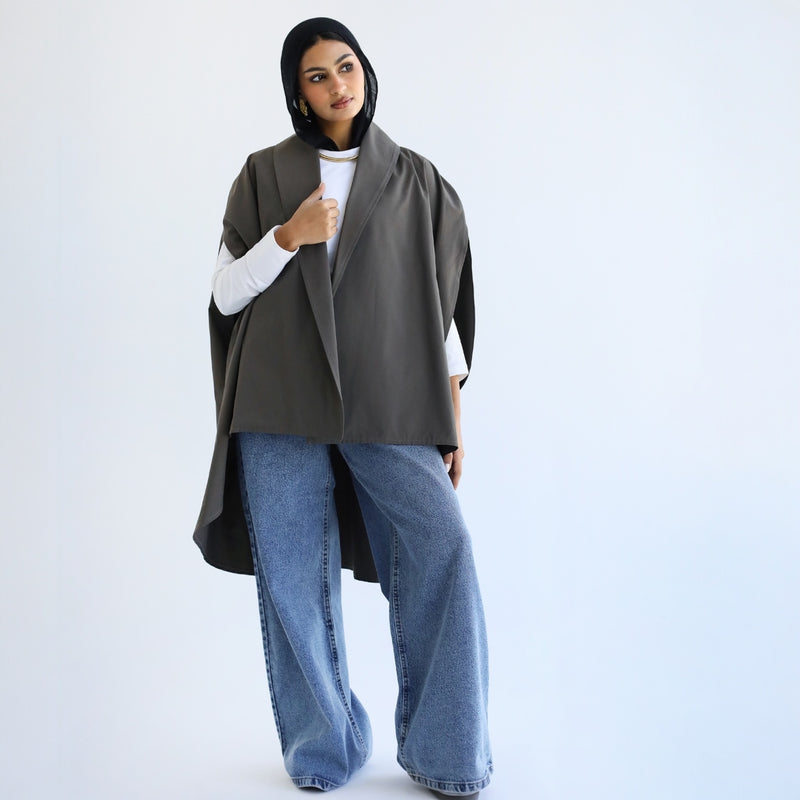 Draped grey vest