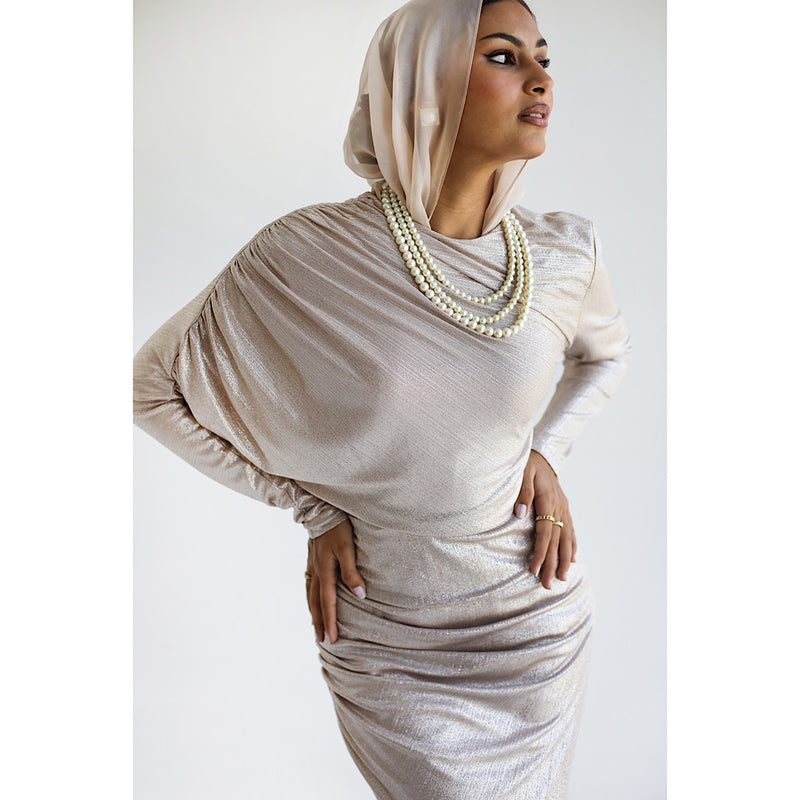 Champagne metallic dress The Gallery Champagne metallic dress The Gallery