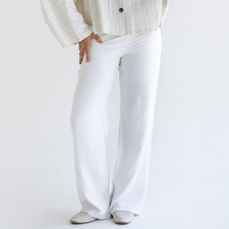 White long linen pants