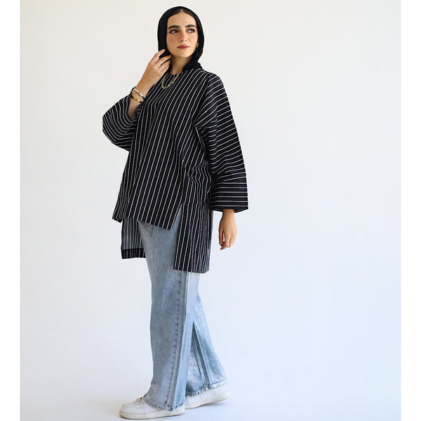 Pinstripe oversized top