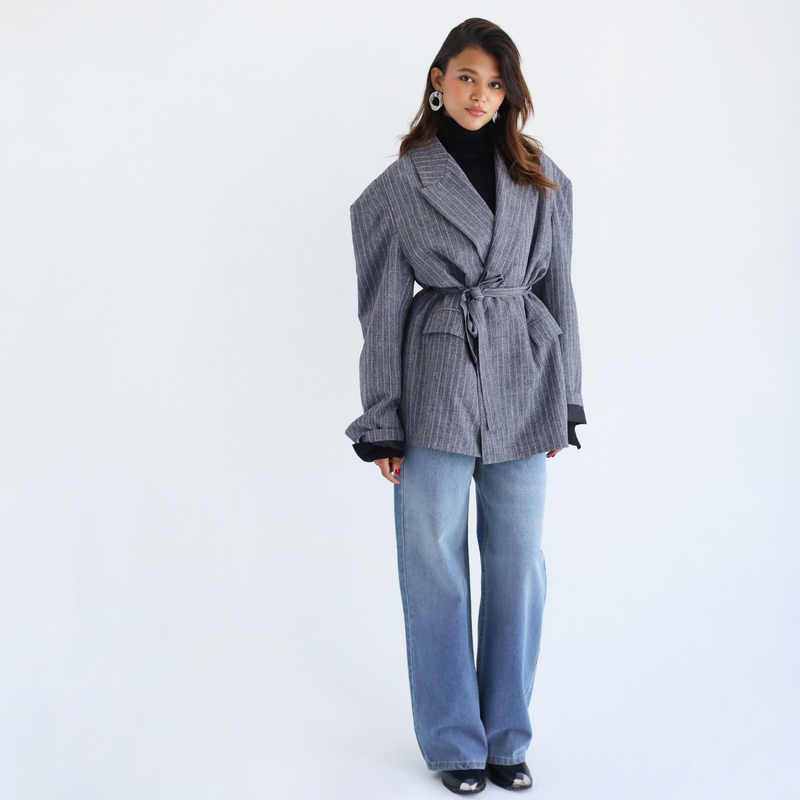 Dropped shoulder oversize blazer
