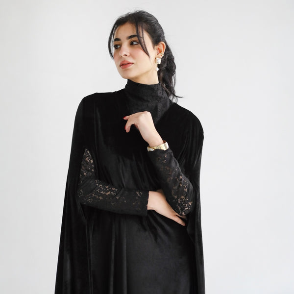 Velvet & lace kaftan