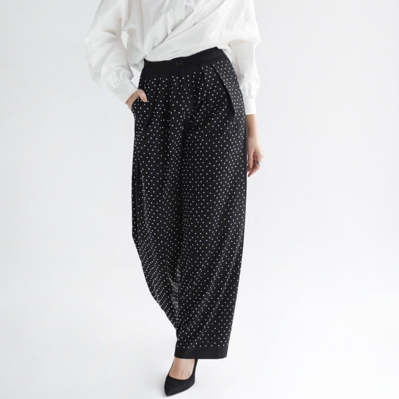 Gabardine embellished pants