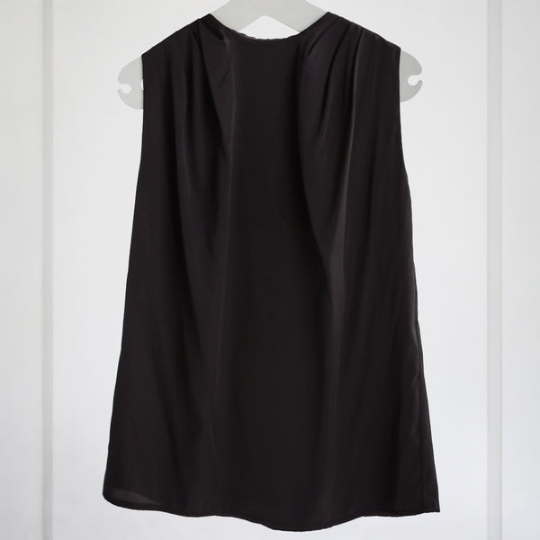 Satin draped sleeveless top