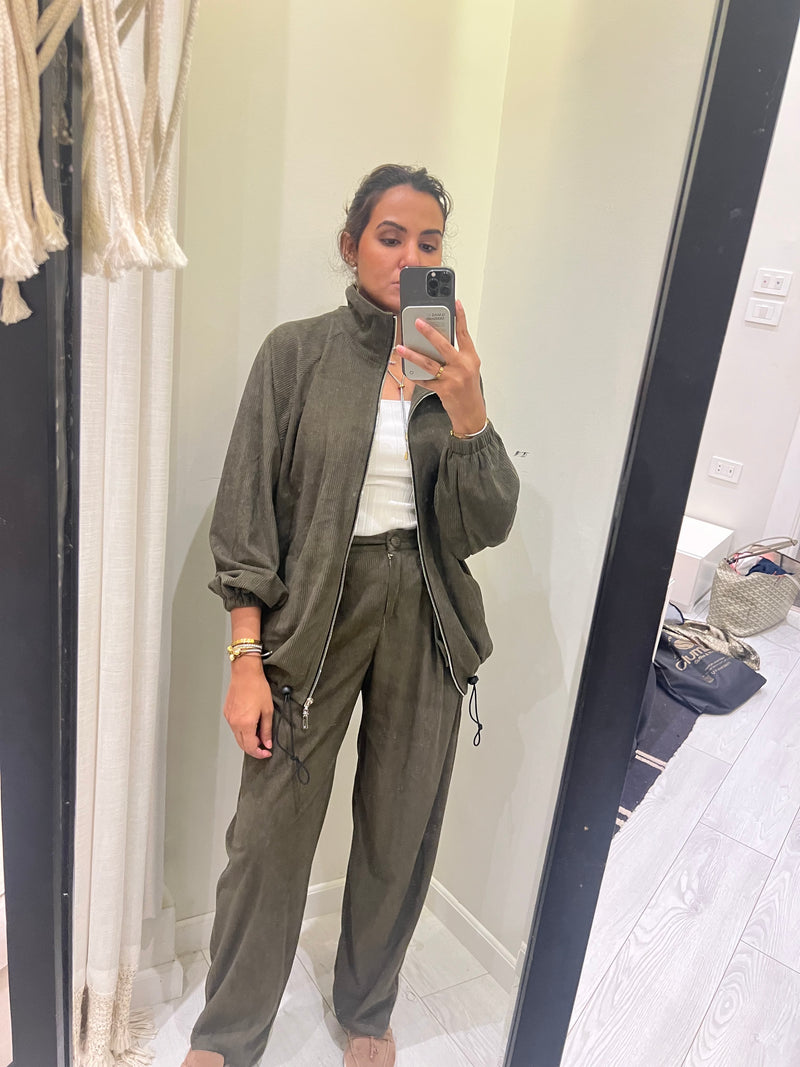 Dark olive matching set