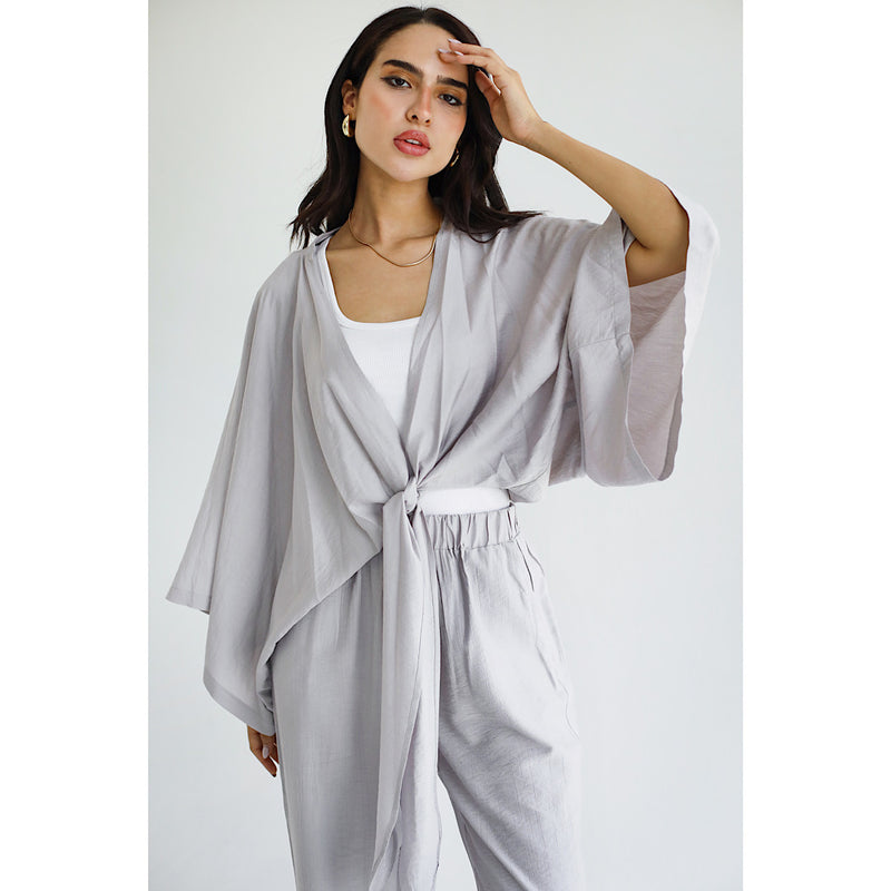 Linen blend grey set