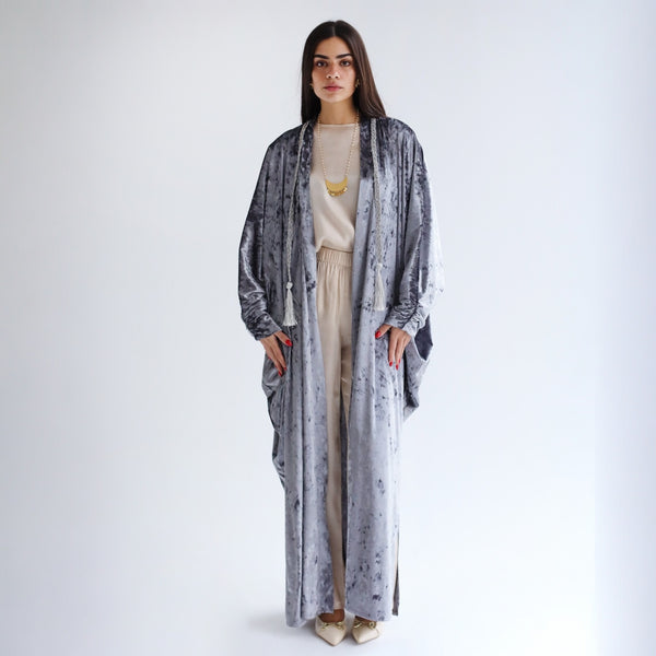 cinched sleeve velvet kaftan