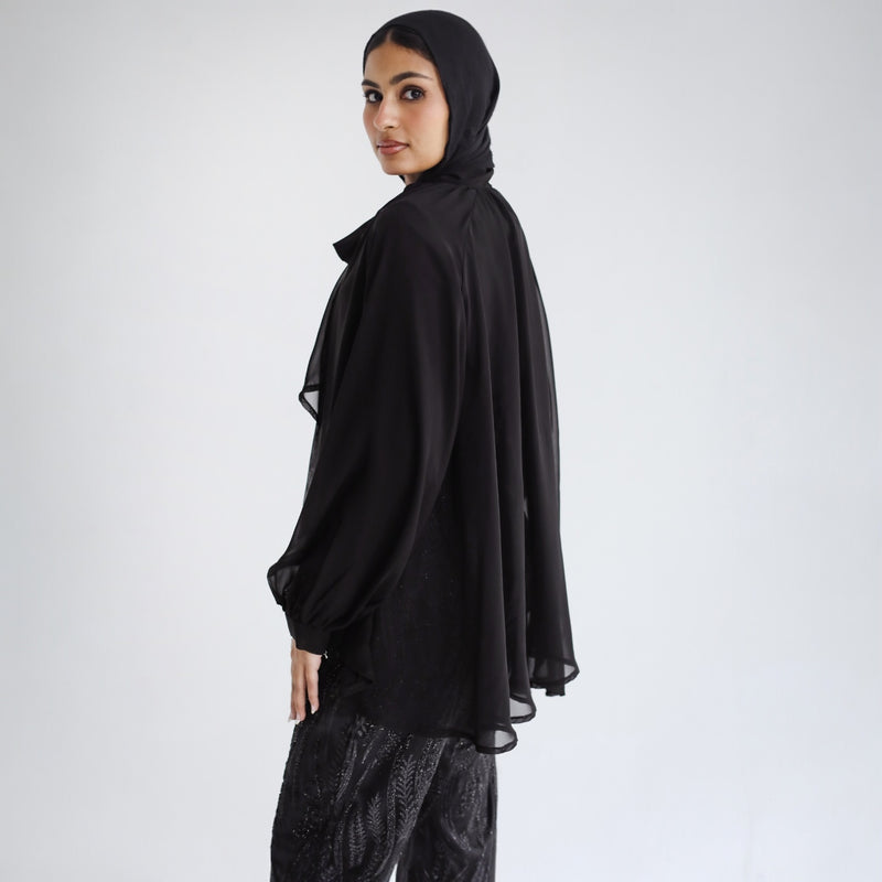 Tie neck flowy blouse