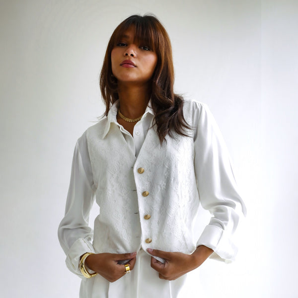 White lace waistcoat