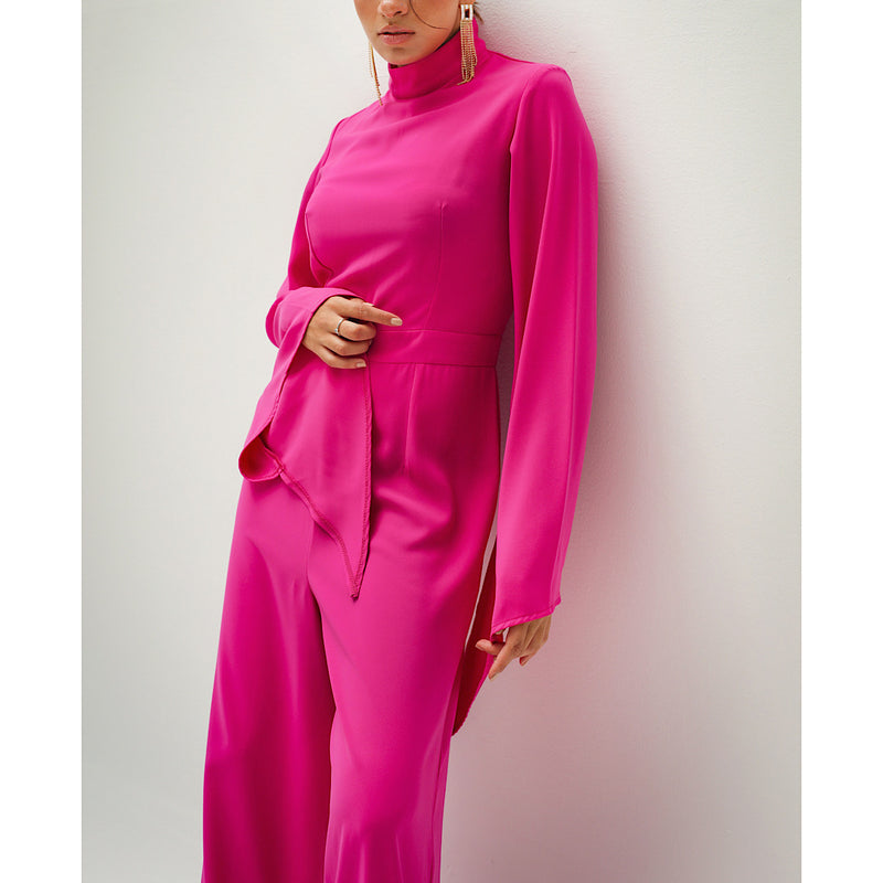 Pink wide flare sleeve jumpsuit