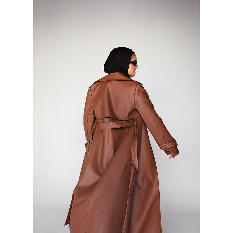 Brown leather trench coat – The Gallery - Main Image