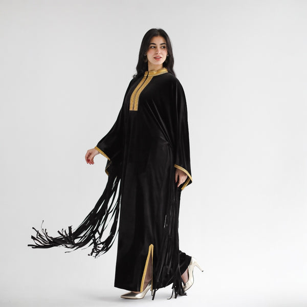 Velvet tasseled kaftan