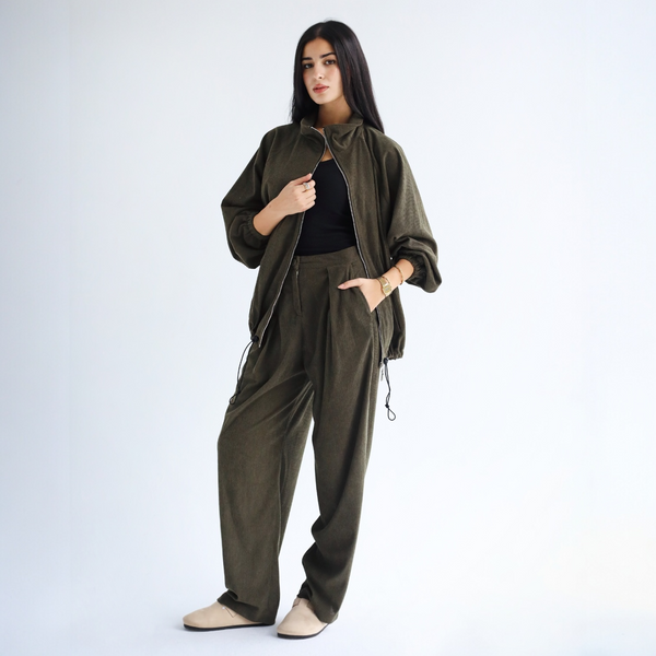 Dark olive matching set