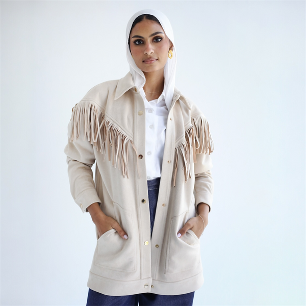 Beige fringed shirt