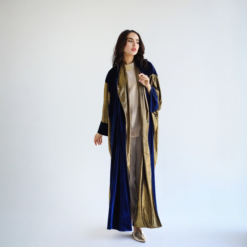 Dark blue & golden kaftan