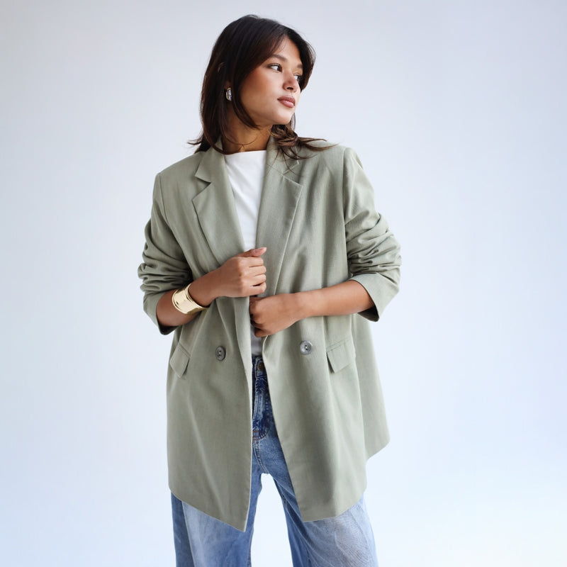 Olive Loose linen blazer