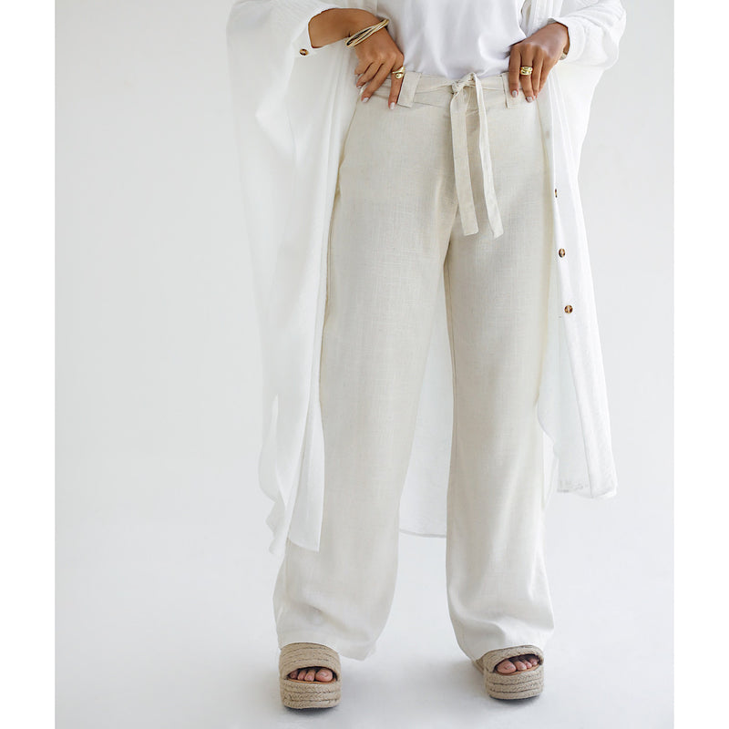 Off white linen  pants