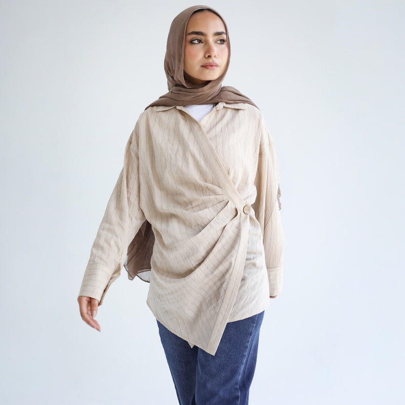 Linen double breasted blouse