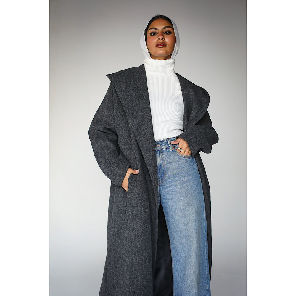 Shawl collar grey coat – The Gallery