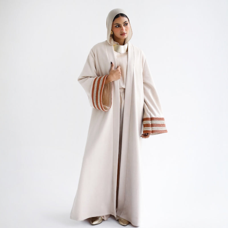 Beige Suede long kaftan