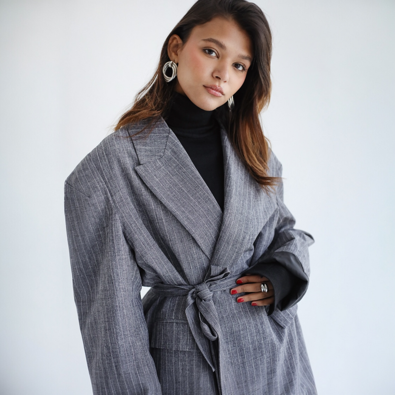 Dropped shoulder oversize blazer