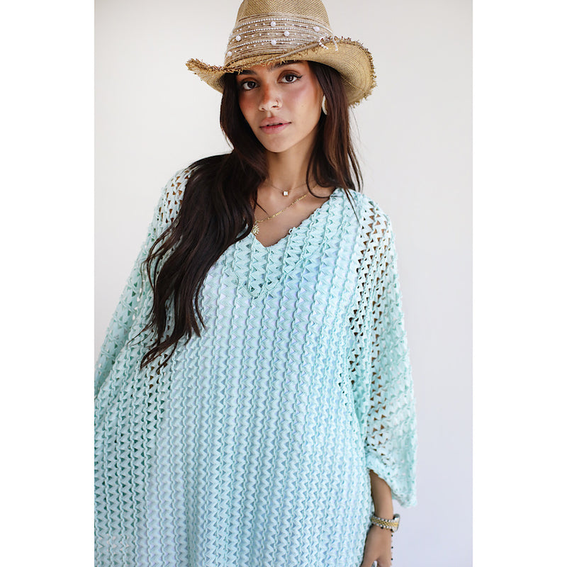 Open knit beach kaftan