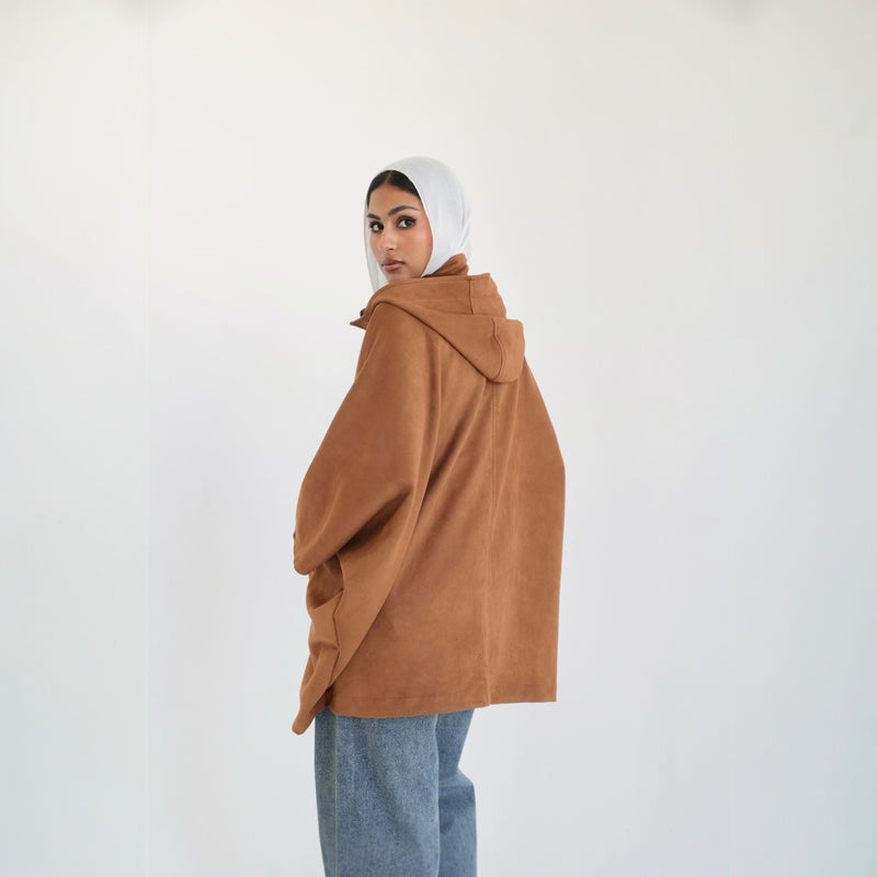 Camel poncho jacket