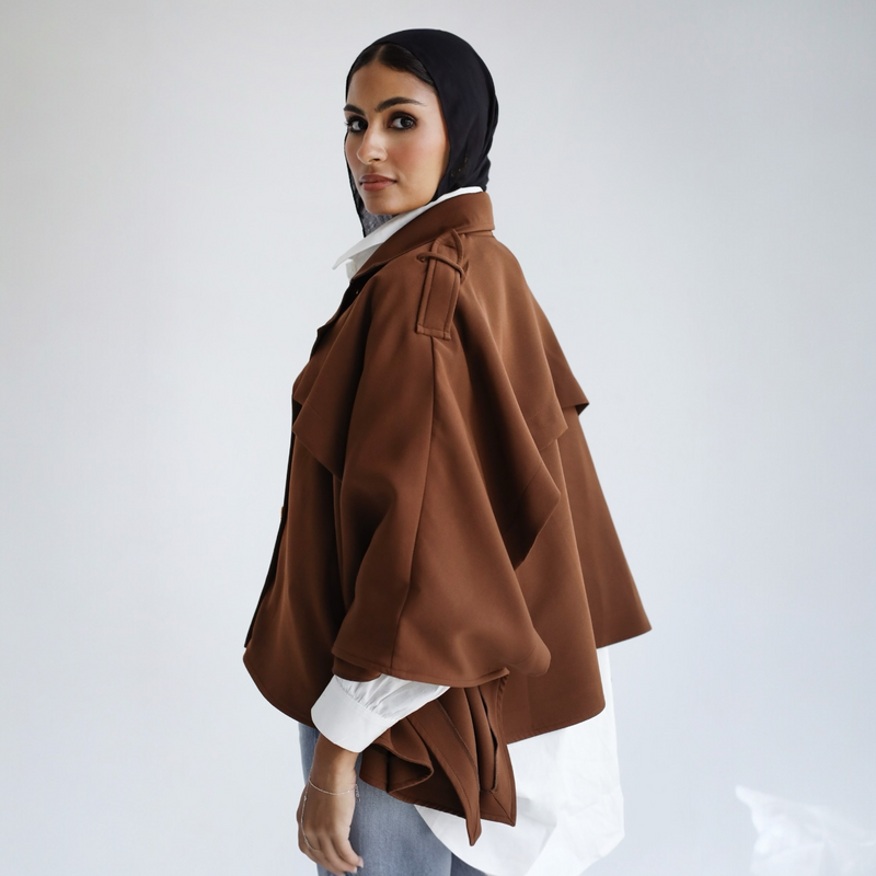 Cropped buttoned cape – The Gallery