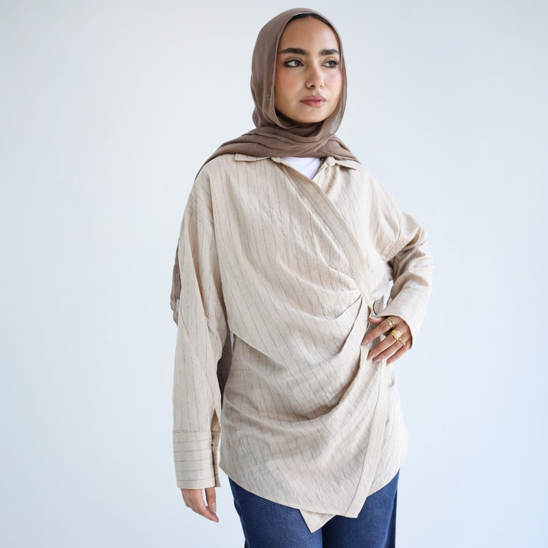 Linen double breasted blouse