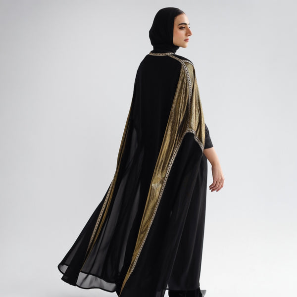 Chiffon golden cape kaftan