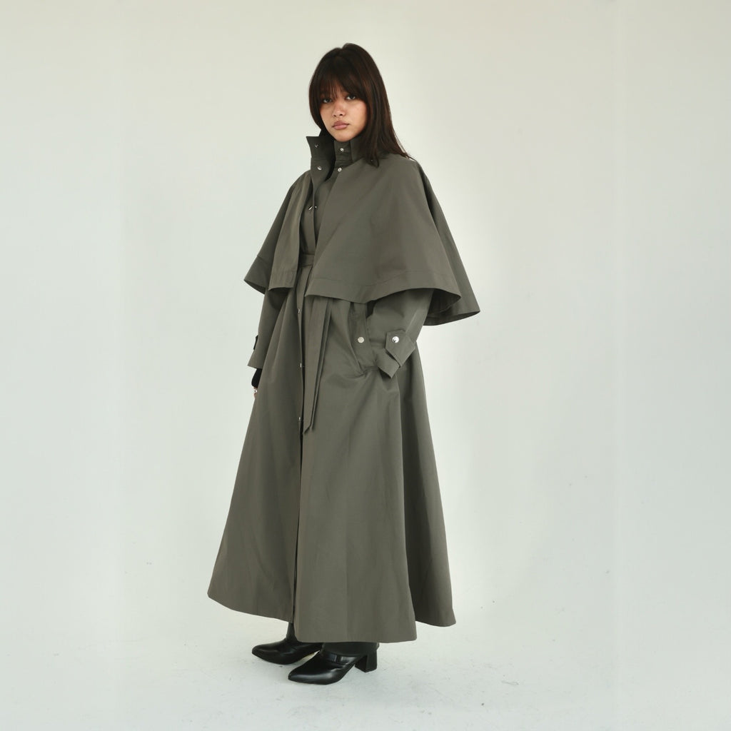 Long buttoned cape jacket