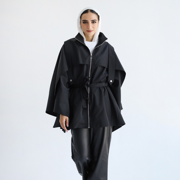Zipped waterproof poncho