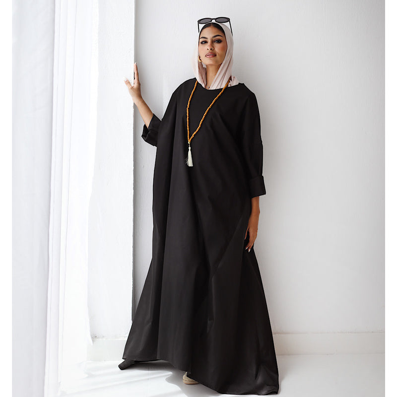 Black asymmetric long dress