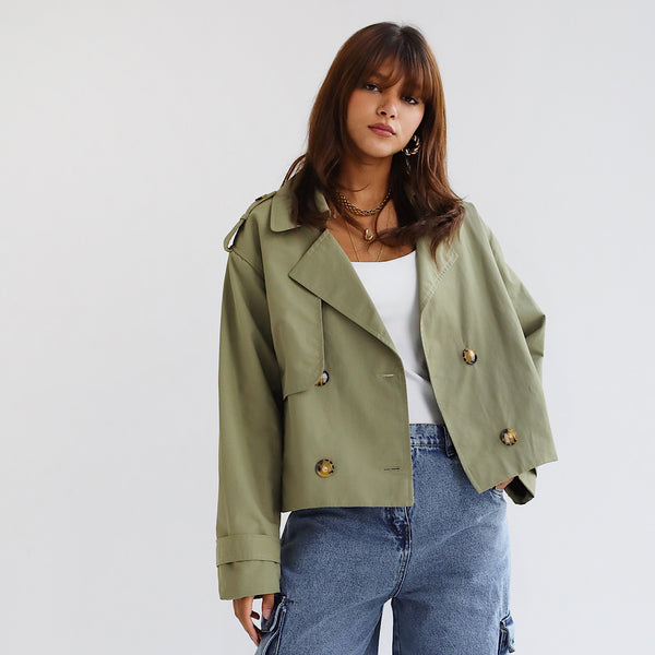 Olive boxy fit jacket