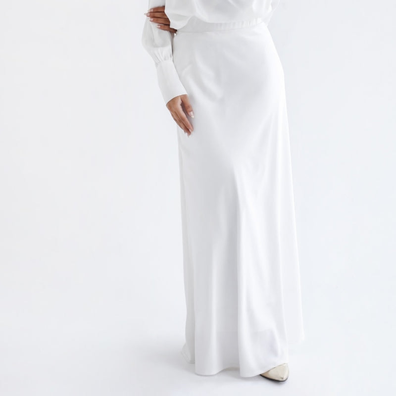 Off white satin skirt