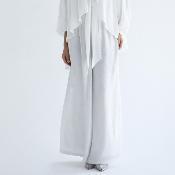 Wide leg shimmering pants