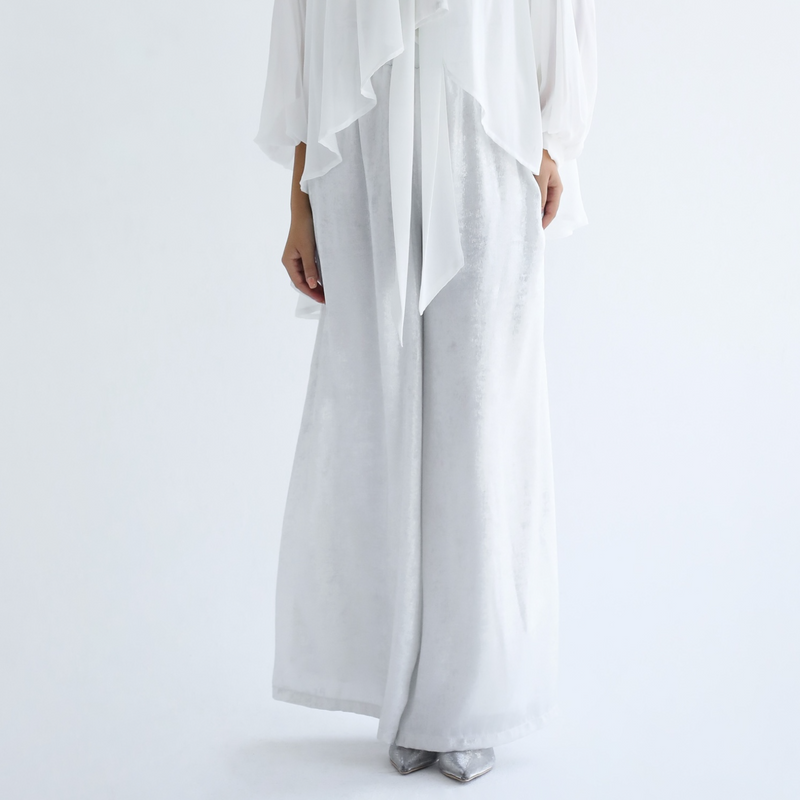 Wide leg shimmering pants