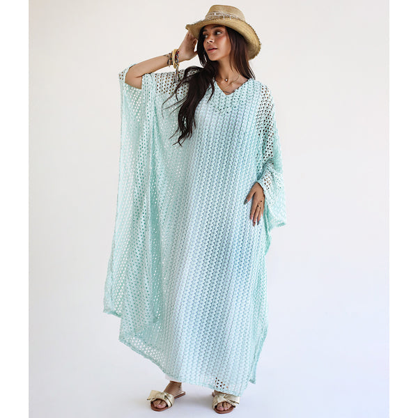 Open knit beach kaftan