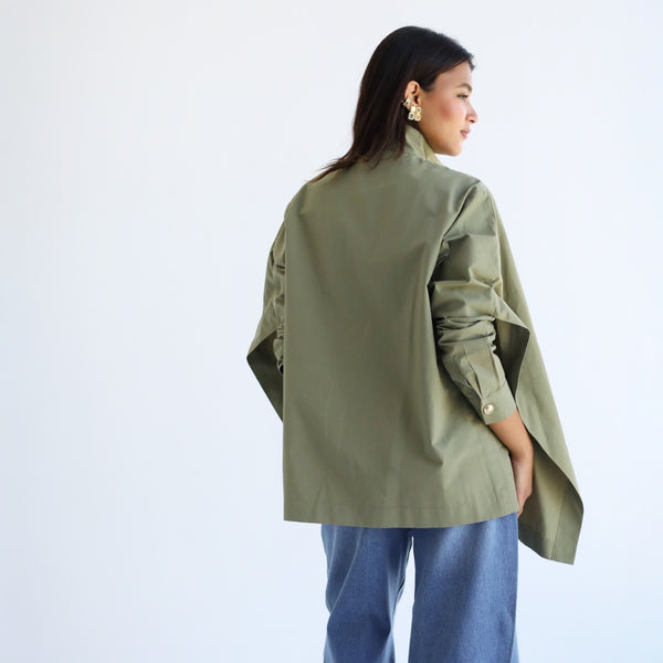 Olive cape shirt