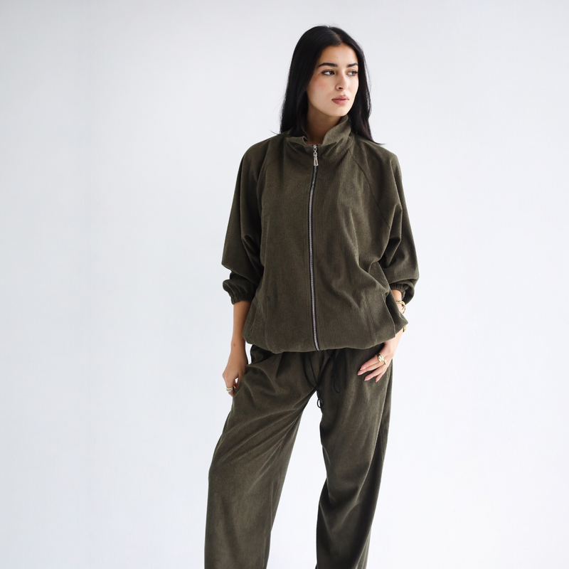 Dark olive matching set