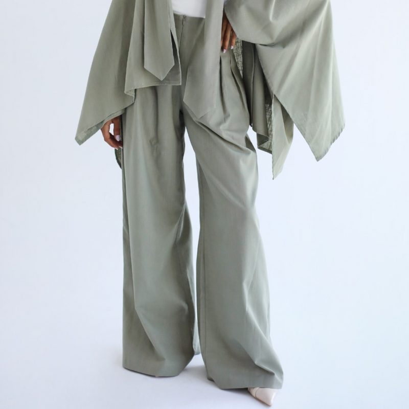 Olive wide leg pants