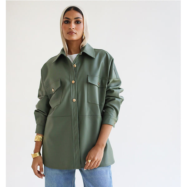 Dark green buttoned shirt