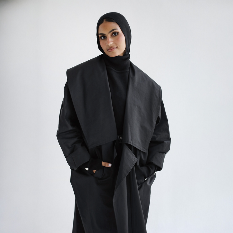 Black oversized long cardigan