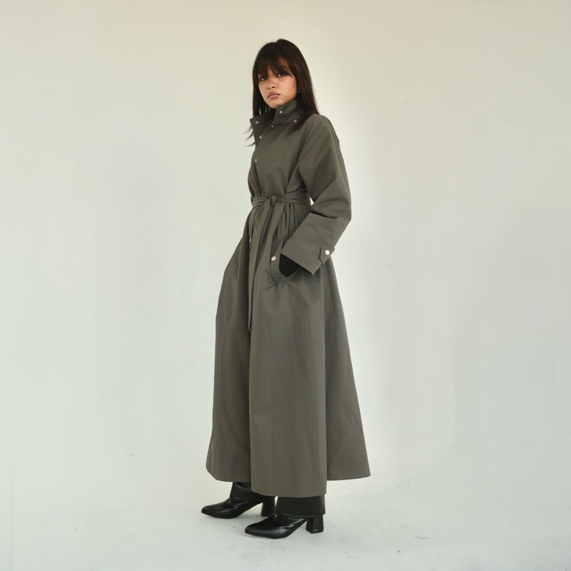 Long buttoned cape jacket